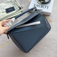Loewe Small Puzzle Bag In Grained Calfskin Blue