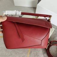 Loewe Small Puzzle Edge Bag In Classic Calfskin Burgundy