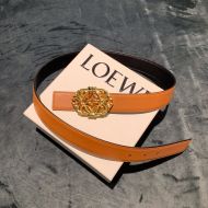 Loewe Anagram Buckle Reversible Belt Smooth Calfskin In Brown