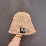 Loewe Anagram Knit Beanie Hat In Apricot