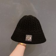 Loewe Anagram Knit Beanie Hat In Black
