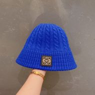 Loewe Anagram Knit Beanie Hat In Blue