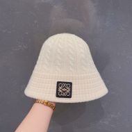 Loewe Anagram Knit Beanie Hat In White