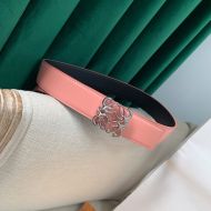 Loewe Reversible Anagram Buckle Belt Smooth Calfskin In Pink