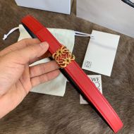 Loewe Reversible Anagram Buckle Belt Smooth Calfskin In Red