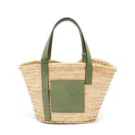 Loewe Basket Bag Palm Leaf In Beige/Green