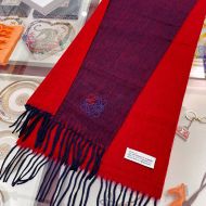 Loewe Bicolour Scarf Cashmere In Burgundy/Red