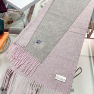 Loewe Bicolour Scarf Cashmere In Gray/Cherry