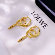 Loewe Chainlink Hoop Earrings In Metal Gold