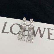 Loewe Crystal Tassel Earrings In Metal Silver