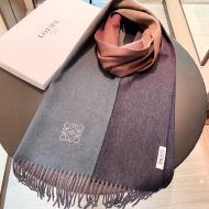 Loewe Degrade Cashmere Scarf In Blue/Gray