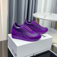 Loewe Flow Runner Sneakers Unisex Calfskin and Suede In Light Purple