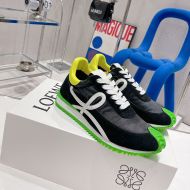 Loewe Flow Runner Sneakers Unisex Suede and Nylon In Black/Green
