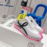 Loewe Flow Runner Sneakers Unisex Suede and Nylon In Gray/Pink