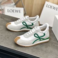 Loewe Flow Runner Sneakers Women Suede and Nylon In Gray/Green