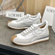 Loewe Flow Runner Sneakers Women Suede and Nylon In Gray/White