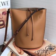 Loewe Gate Bucket Bag Grained Calfskin In Brown