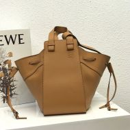 Loewe Hammock Drawstring Bag Calfskin In Brown