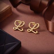 Loewe Logo L Stud Earrings In Metal Gold