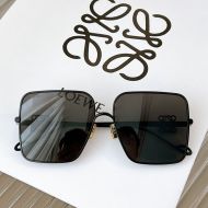 Loewe LW50038U Anagram Square Metal Sunglasses In Black