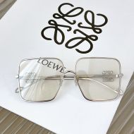 Loewe LW50038U Anagram Square Metal Sunglasses In Silver/White