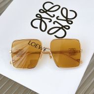 Loewe LW50038U Anagram Square Metal Sunglasses In Yellow