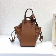 Loewe Mini Hammock Drawstring Bag Calfskin In Brown