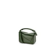 Loewe Mini Puzzle Bag Satin Calfskin In Green