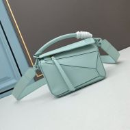 Loewe Mini Puzzle Bag Satin Calfskin In Sky Blue