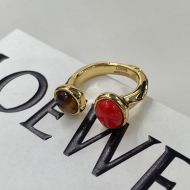 Loewe Open Chain Tree Ring In Metal Brown/Red