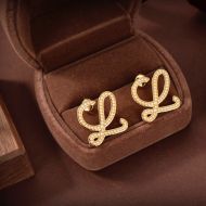 Loewe Pearl Embellished Stud Earrings In Metal Gold