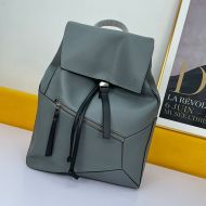 Loewe Puzzle Backpack Grained Calfskin In Gray/Black