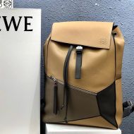 Loewe Puzzle Backpack Patchwork Calfskin In Brown