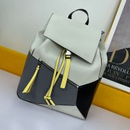 Loewe Puzzle Backpack Patchwork Calfskin In White/Gray
