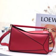 Loewe Medium Puzzle Bag Classic Calfskin In Red