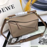 Loewe Puzzle Bag Grained Calfskin In Apricot