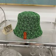 Loewe Reversible Anagram Bucket Hat Jacquard and Nylon In Black/Green