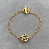 Loewe Single Anagram Pendant Bracelet In Metal Gold