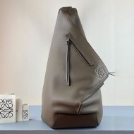 Loewe Small Anton Backpack Grained Calfskin In Gray