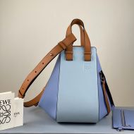 Loewe Small Hammock Bag Patchwork Calfskin In Sky Blue/Blue
