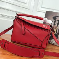 Loewe Small Puzzle Bag Classic Calfskin In Red 