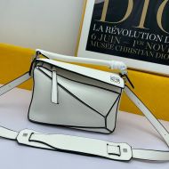Loewe Small Puzzle Bag Classic Calfskin In White 