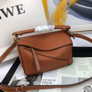 Loewe Small Puzzle Bag Grained Calfskin In Camel