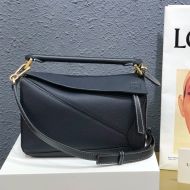 Loewe Small Puzzle Bag Grained Calfskin In Navy Blue