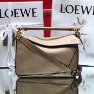 Loewe Small Puzzle Bag Grained Calfskin In Nude