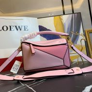 Loewe Small Puzzle Bag Patchwork Calfskin In Pink/Cherry