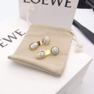 Loewe Turquoise Drop Stud Earrings In Metal Gold/White