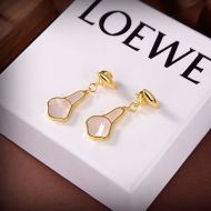 Loewe White Shell Earrings In Metal Gold