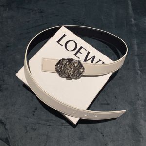 Loewe Anagram Buckle Reversible Belt Smooth Calfskin In White