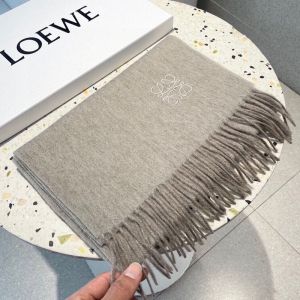 Loewe Anagram Cashmere Scarf In Gray